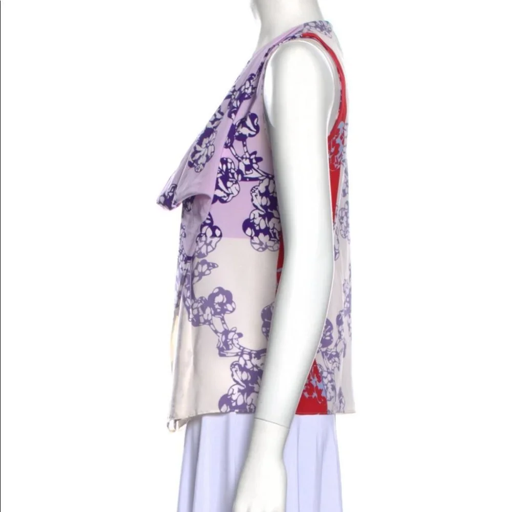 Diane Von Furstenberg Silk Floral Print Blouse - Picture 3 of 13